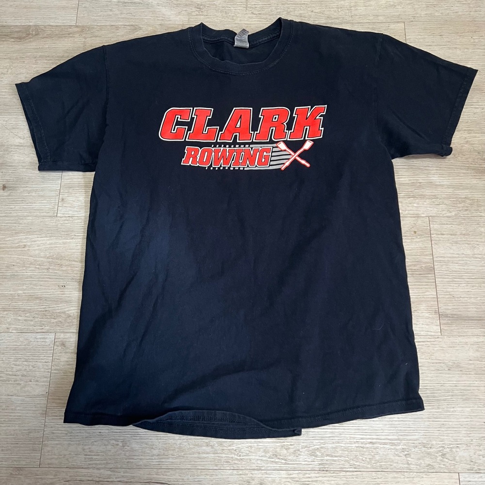 Clark University Rowing Shirt Black Sz L Men's Worcester Massachusetts NCAA